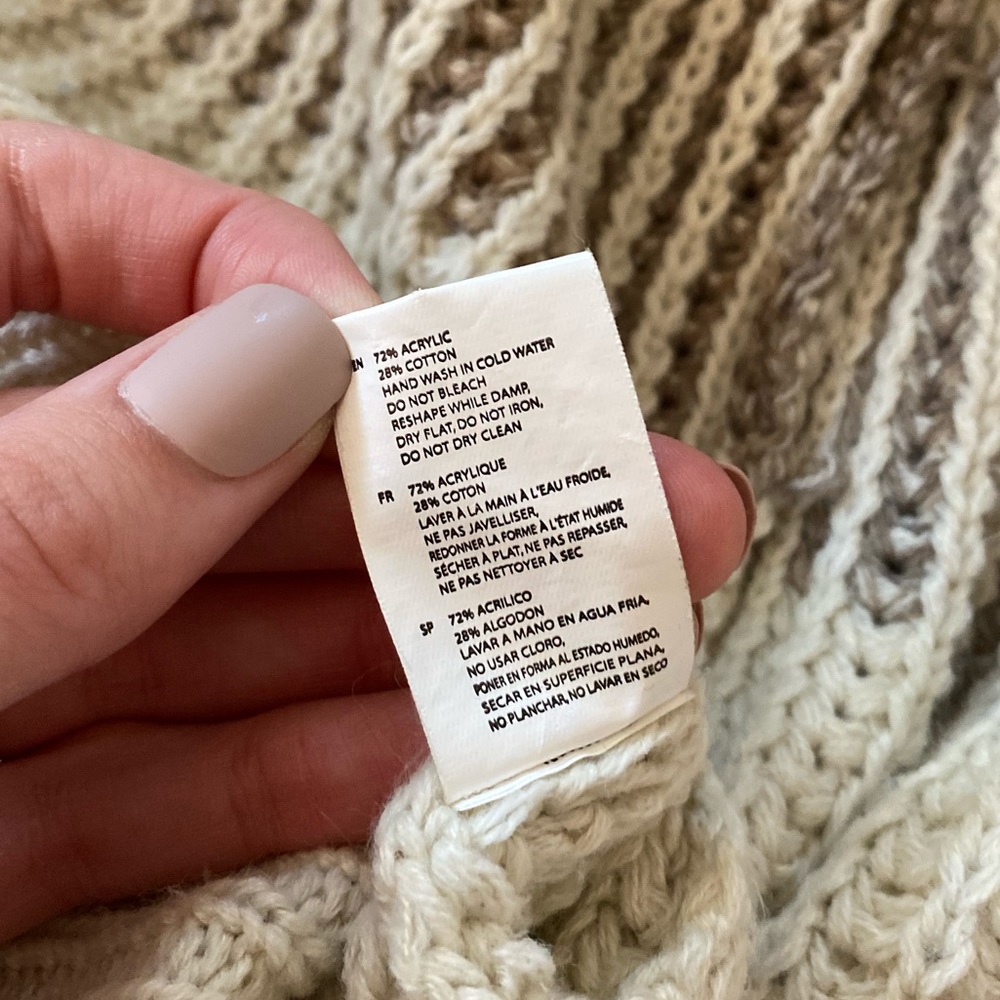 Beige Striped Oversized Cardigan - Picture 5 of 5